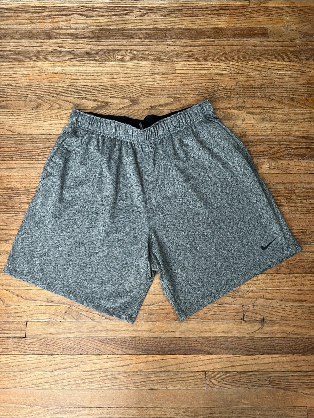 Men’s Nike Yoga Gray Marled Athletic Shorts with Swoosh